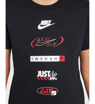 Nike Brandmark stapel t-shirt zwart
