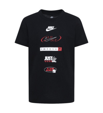 Nike Brandmark stapel t-shirt zwart