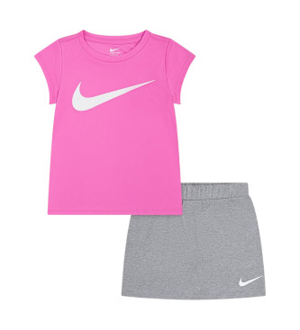 Nike Completo gonna-pantaloni Dri-Fit rosa, grigio