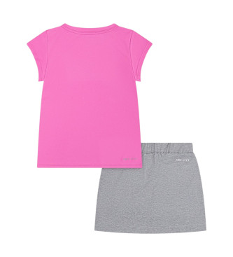 Nike Conjunto saia-calas Dri-Fit cor-de-rosa, cinzento