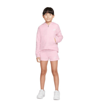 Nike Felpa Club Fleece High Low Rosa