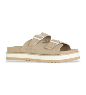 NO NAME Sun Slap beige Leder Flip Flops