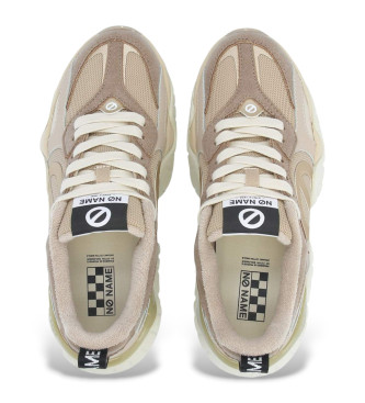 NO NAME Krazee Runner beige leren sportschoenen