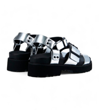 NO NAME June Ankle Galaxie silberne Sandalen