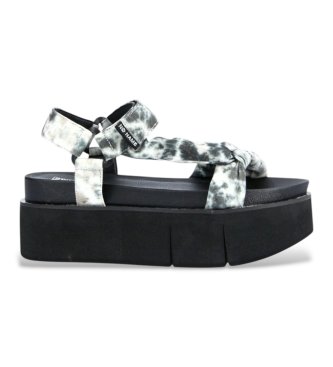 NO NAME Black Print Platform Sandals