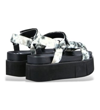 NO NAME Black Print Platform Sandals