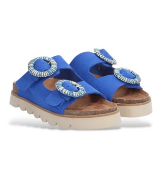 NO NAME Sandali Sandy Slap in pelle blu