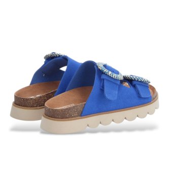 NO NAME Sandali Sandy Slap in pelle blu