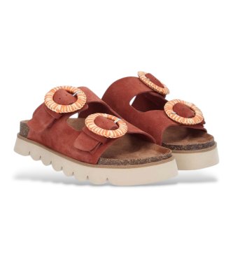 NO NAME Sandalias de Piel Sandy Slap marr�n