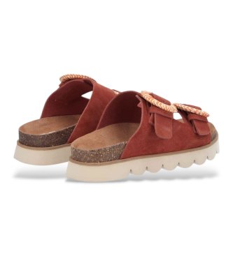 NO NAME Sandalias de Piel Sandy Slap marr�n