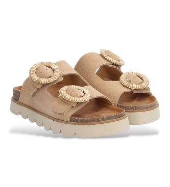 NO NAME Sandali in pelle marrone sabbia