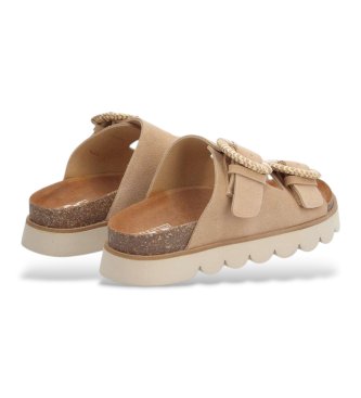 NO NAME Sandali in pelle marrone sabbia