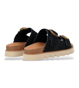 NO NAME Sandali Sandy Slap in pelle nera