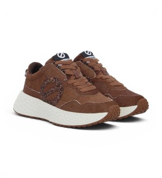 NO NAME Baskets en cuir Carter Jogger Glitter marron