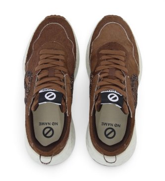 NO NAME Baskets en cuir Carter Jogger Glitter marron