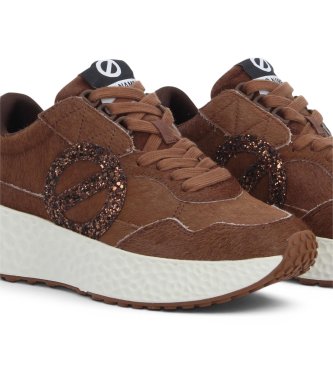 NO NAME Baskets en cuir Carter Jogger Glitter marron