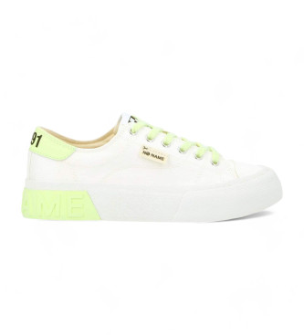 NO NAME terstll canvas sneakers vit, lime
