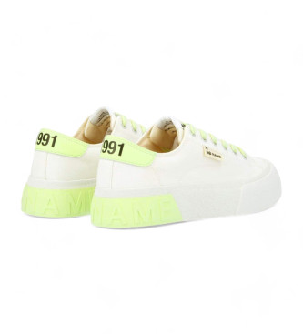 NO NAME Resetta le sneakers in tela bianche, lime