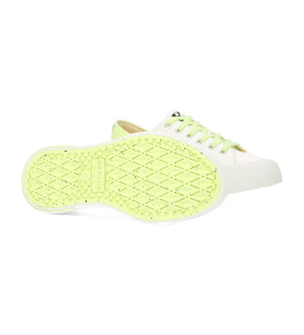 NO NAME terstll canvas sneakers vit, lime