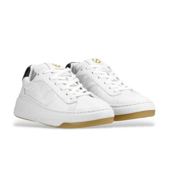 NO NAME Bridget Trainer Grain Leather Sneakers biały