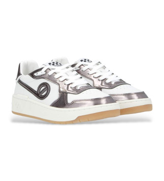 NO NAME Kelly leather trainers white, silver