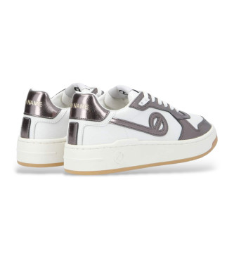 NO NAME Kelly leather trainers white, silver