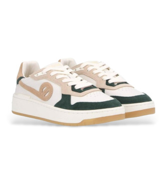 NO NAME Kelly leather trainers white, green 