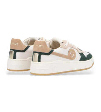 NO NAME Kelly leather trainers white, green 