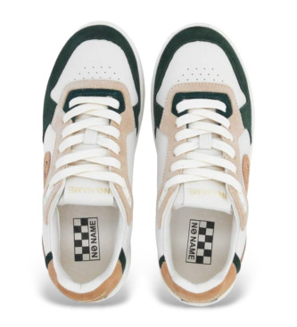 NO NAME Kelly leather trainers white, green 