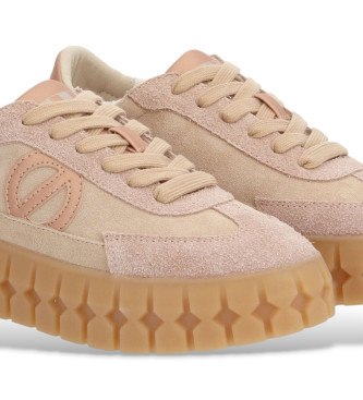 NO NAME Beige Play Side Leather Sneakers
