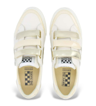 NO NAME Strike Straps leather trainers white, gold