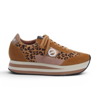 NO NAME Zapatillas de Piel Flex Jogger marrón