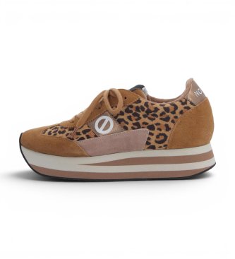 NO NAME Zapatillas de Piel Flex Jogger marrón