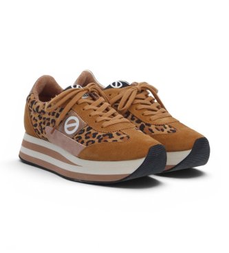 NO NAME Zapatillas de Piel Flex Jogger marrón