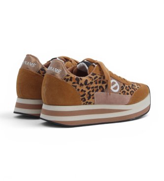NO NAME Zapatillas de Piel Flex Jogger marrón