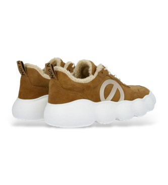 NO NAME Baskets Gong Jogger en cuir marron