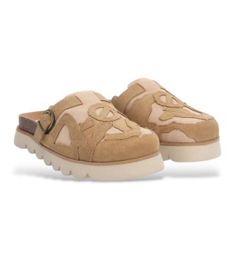 NO NAME Sabots en cuir � empi�cements marron