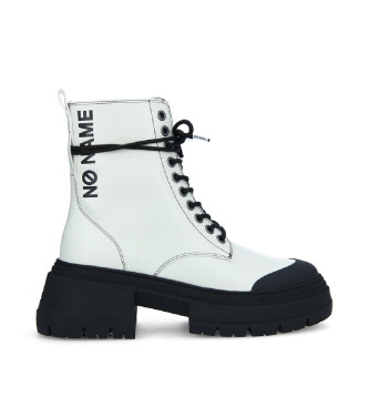 NO NAME Bottines en cuir blanc Strong Ranger de style militaire avec plateforme et fermeture  lacets