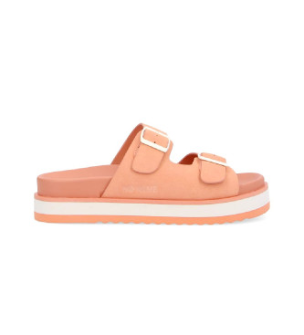 NO NAME Chanclas de piel Sun slap naranja salmn