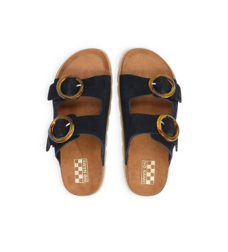 NO NAME Sandali Sandy Slap in pelle nera