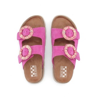 NO NAME Sandalias de Piel Sandy Slap rosa