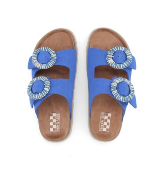 NO NAME Sandali Sandy Slap in pelle blu