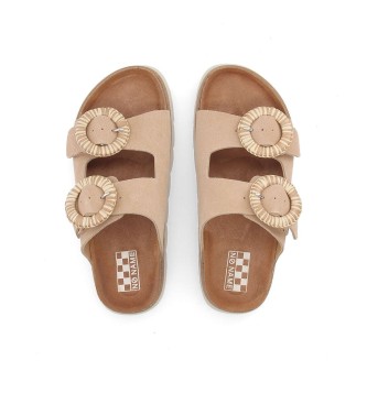 NO NAME Sandali in pelle marrone sabbia