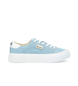 NO NAME Reset Sneaker Baskets en toile de denim bleu délavé avec surpiqûres