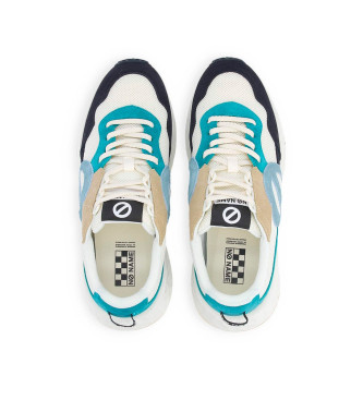 NO NAME Baskets en cuir Carter Jogger combines  une maille recycle et  un logo surdimensionn blanc, bleu