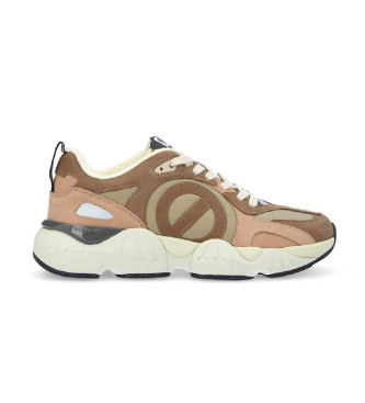 NO NAME Baskets en cuir Krazee runner marron