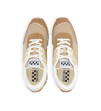 NO NAME Sneakers Punky jogger in pelle con materiali sostenibili e suola seghettata marrone
