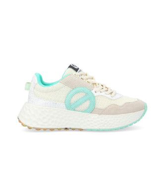 NO NAME Zapatillas de piel de malla reciclada Carter Jogger con logotipo oversize beige, turquesa