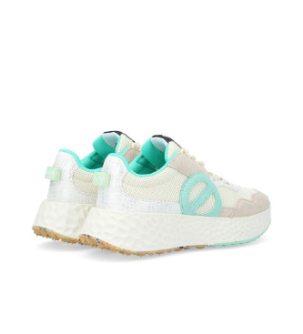 NO NAME Zapatillas de piel de malla reciclada Carter Jogger con logotipo oversize beige, turquesa