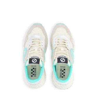 NO NAME Zapatillas de piel de malla reciclada Carter Jogger con logotipo oversize beige, turquesa